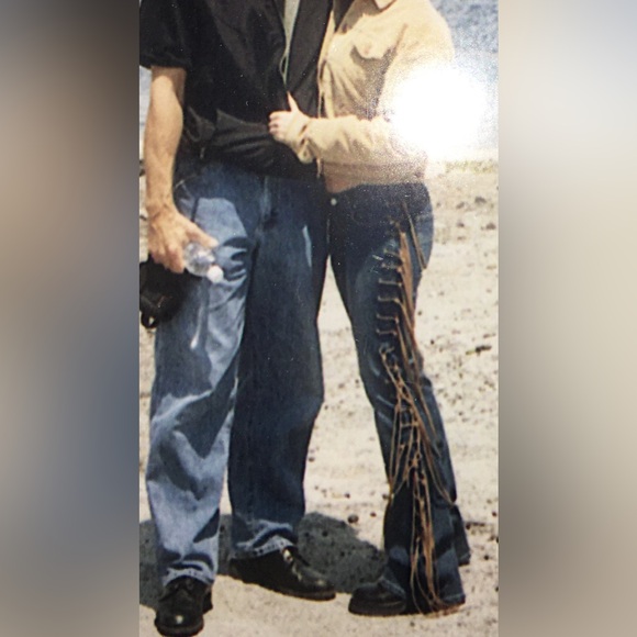 Retro UNIQUE jeans w fringe trim- 3 - Picture 5 of 11